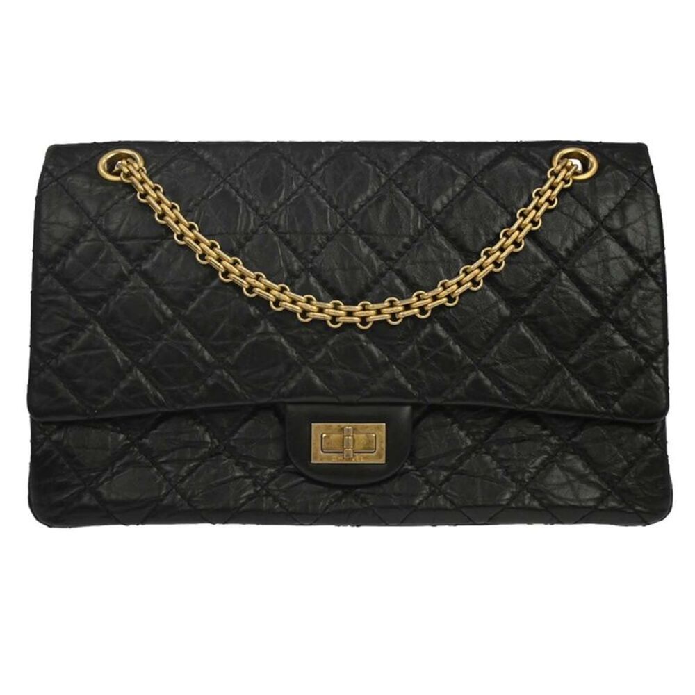 Chanel Reissue 2.55 Flap Quilted Aged Calfskin Black Calfskin Handbag